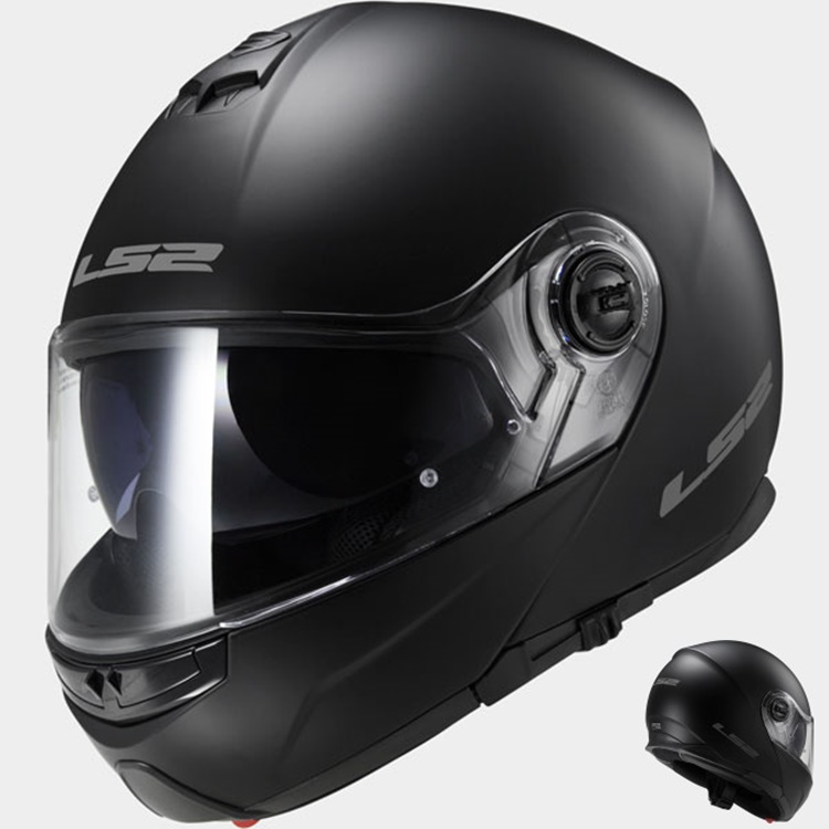 CASCO MOTO LS2 MODULAR FF325 STROBE MATE NEGRO XS